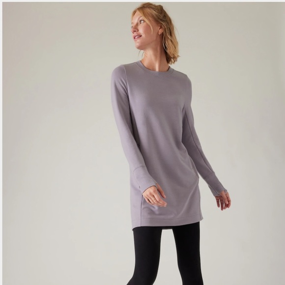 Athleta Tops - Athleta Coaster Luxe Sweatshirt Dress in Starlily Violet Size Small Pullover